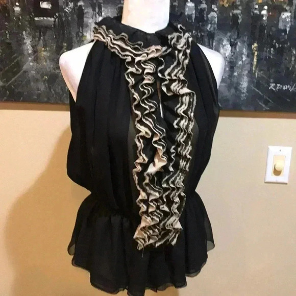 Chic Black Ruffled Halter Top - Picture 5 of 9